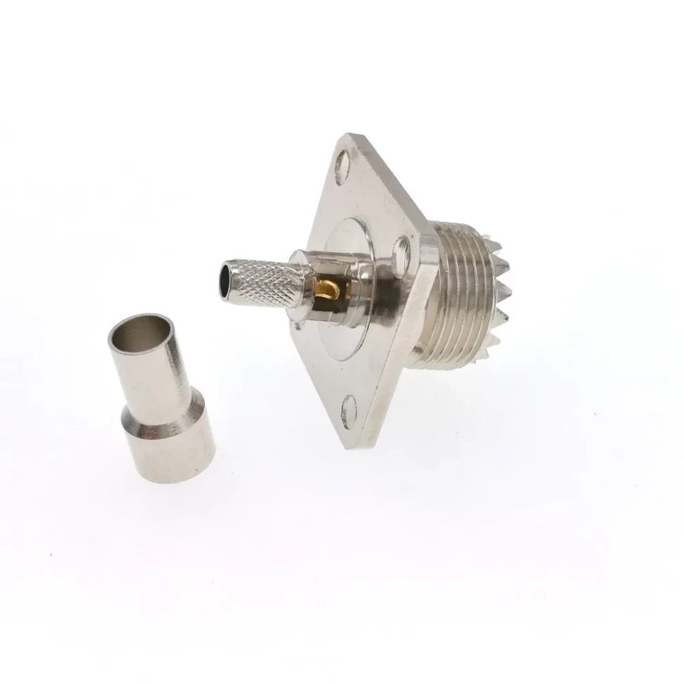 Разъем UHF(female) для установки на корпус обжимной под кабель RG-58