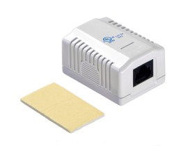 Розетка компьютерная внешняя на плате 1xRJ45, неэкран, cat.5e, 110/Krone тип (Dual IDC) белая, NETKO Expert CKC