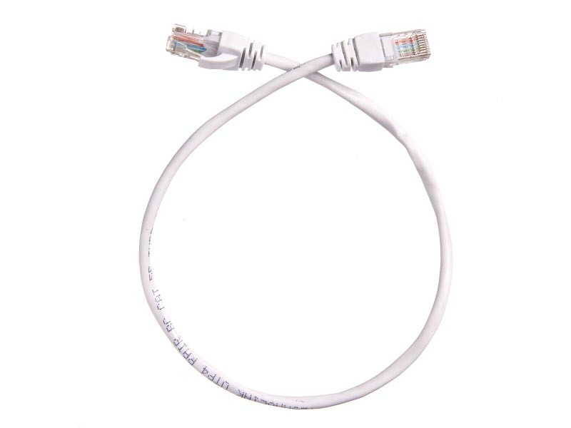 Патч-корд Technolink UTP4 cat 5e, 0,5м, ВС, LSZH, белый, литой коннектор