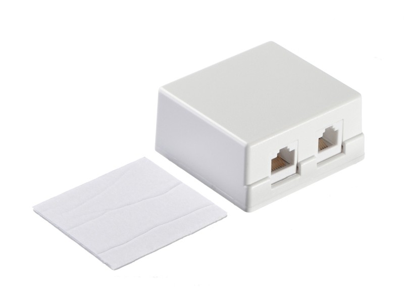 Розетка внешняя комбинированная телефон+компьютер RJ45+RJ11 (6p4c)