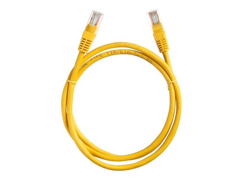 Патч-корд Technolink UTP4 cat 5e, 1,0м, ВС, LSZH, желтый, литой коннектор