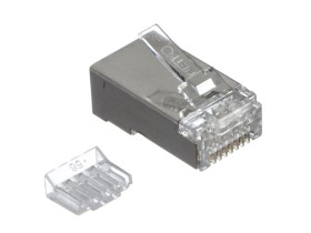 Коннектор RJ45 (8p8c) cat.6, экранированный, со вставкой, для одножильного и многожильного кабеля (нож с 3-мя зубцами), 100шт., NETKO Expert CKC