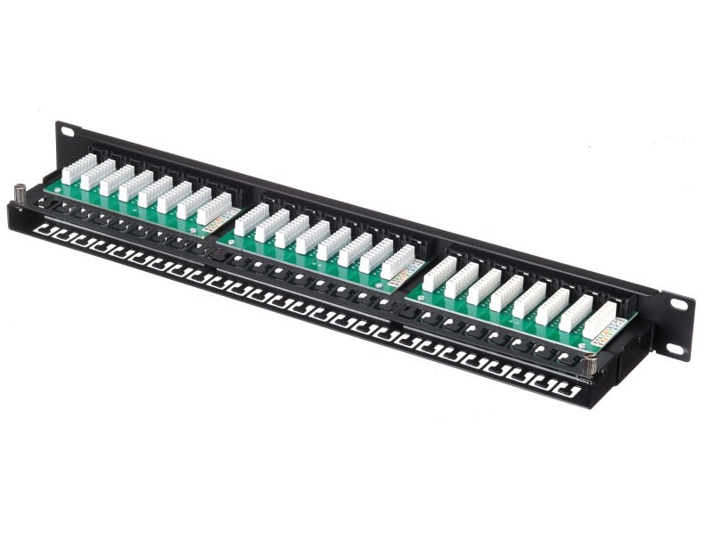 Патч-панель UTP, 19, 48 портов RJ45, cat.5е, 1U, Krone Type, компактная, L