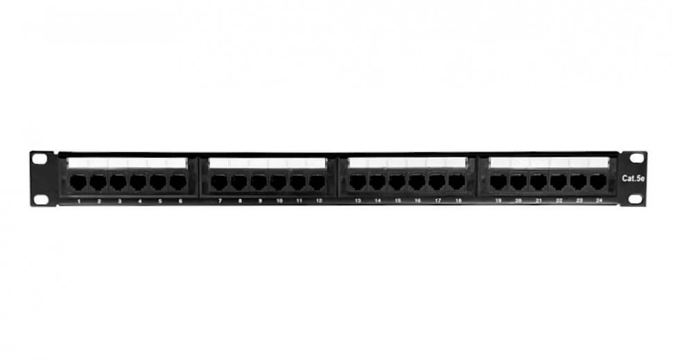 Патч-панель UTP, 19, 24 порта RJ45, cat.5е, 1U, Dual type, NETKO Optima