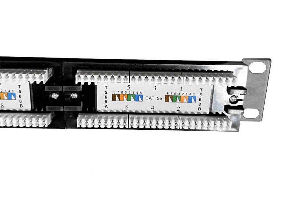 Патч-панель UTP, 19, 24 порта RJ45, cat.5е, 1U, Dual type, NETKO Optima