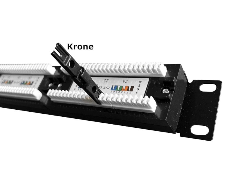 Патч-панель UTP, 19, 24 порта RJ45, cat.5е, 1U, Dual type, NETKO Optima