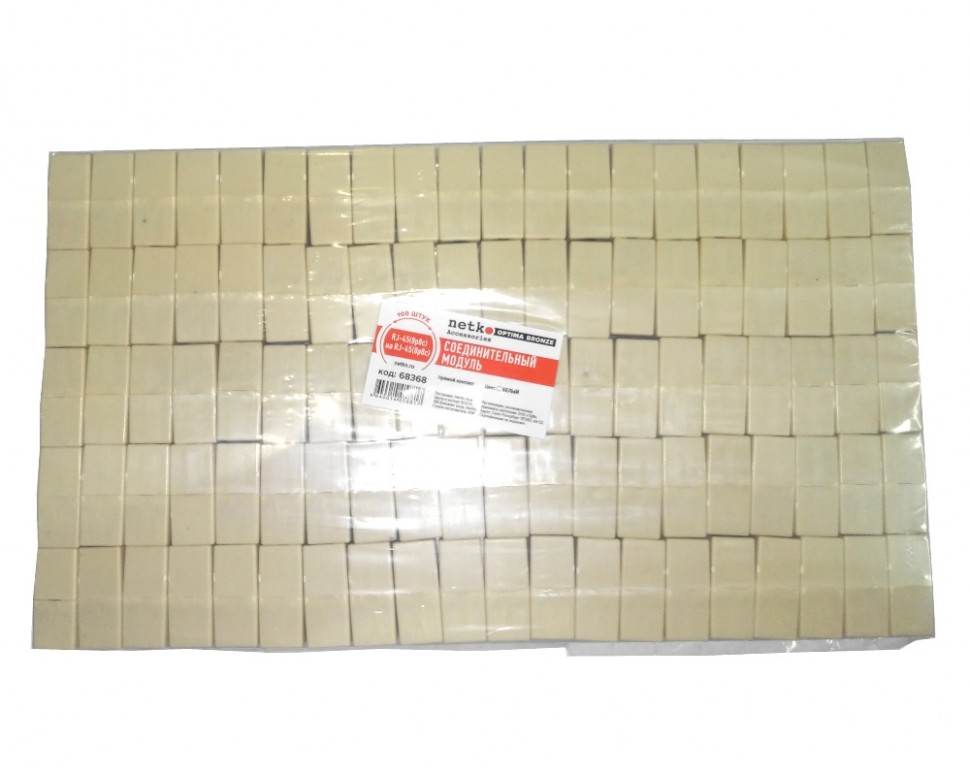 Соединительный модуль RJ45(8p8c) на RJ45(8p8c) прямой контакт, бежевый NETKO Optima Bronze