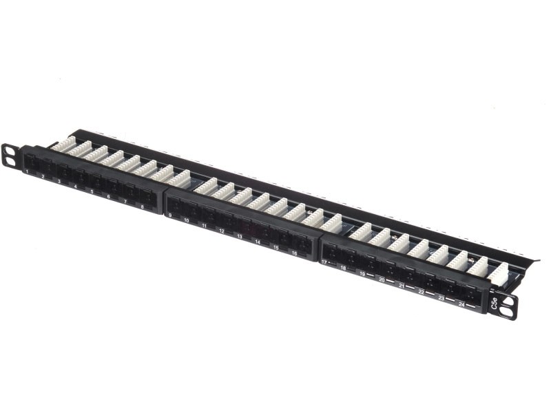 Патч-панель UTP, 19, 24 порта RJ45, cat.5е, 0,5U, Dual Type, NETKO Expert CKC