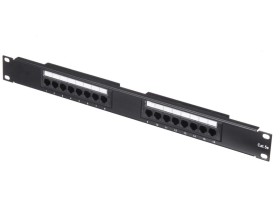 Патч-панель UTP, 19, 16 портов RJ45, cat.5е, 1U, Dual Type, L