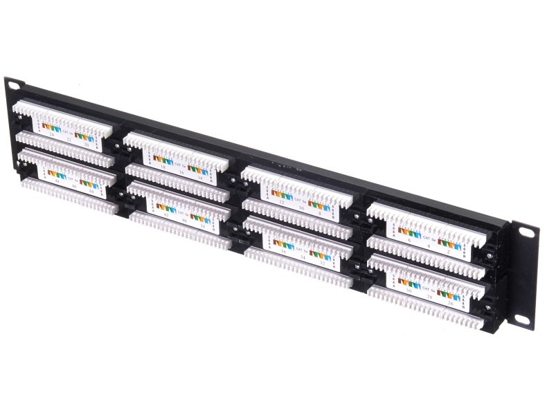 Патч-панель UTP, 19, 48 портов RJ45, cat.5е, 2U, Dual Type, L