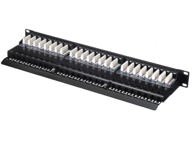 Патч-панель UTP, 19, 48 портов RJ45, cat.5е, 1U, Dual Type, компактная, NETKO Expert CKC