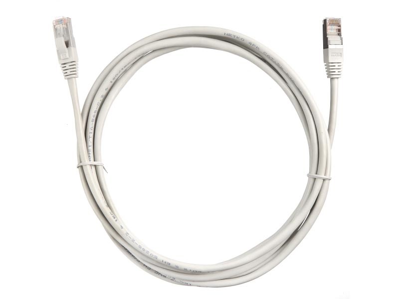 Патч-корд FTP4 cat.5e, 5.0м, литой коннектор, серый, LSZH, NETKO Expert CKC