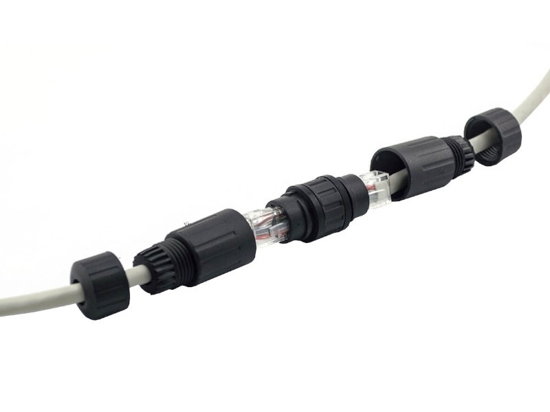 Соединительный модуль RJ45, cat.6, герметичный (IP68), цанг зажимы, экранированный, черный, NETKO Optima