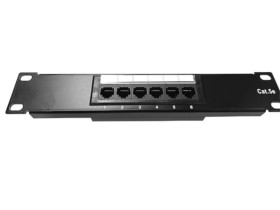 Патч-панель UTP, 10, 6 портов RJ45, cat.5e, 1U, 110 Type, NETKO Optima SB