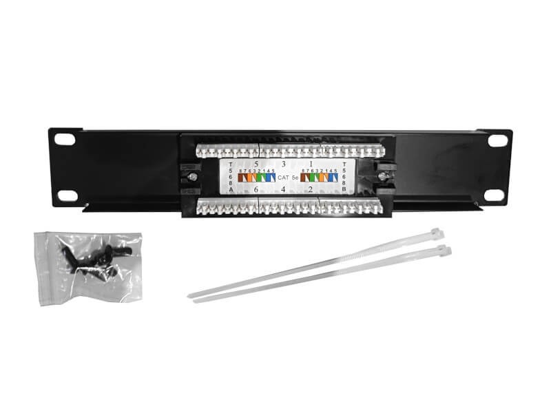 Патч-панель UTP, 10, 6 портов RJ45, cat.5e, 1U, 110 Type, NETKO Optima SB