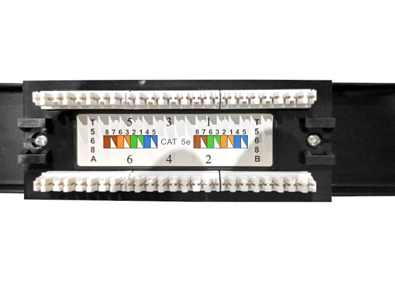 Патч-панель UTP, 10, 6 портов RJ45, cat.5e, 1U, 110 Type, NETKO Optima SB