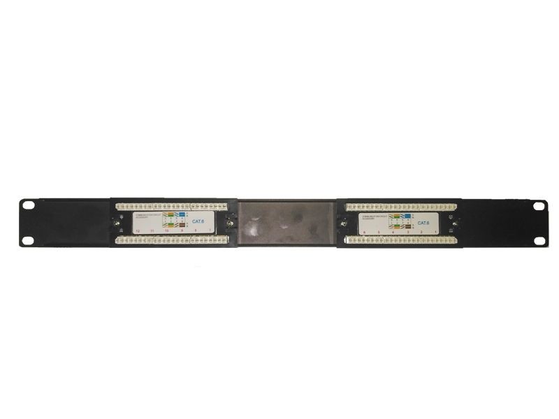 Патч-панель UTP, 19, 12 портов RJ45, cat.6, 1U, 110 Type, черная L
