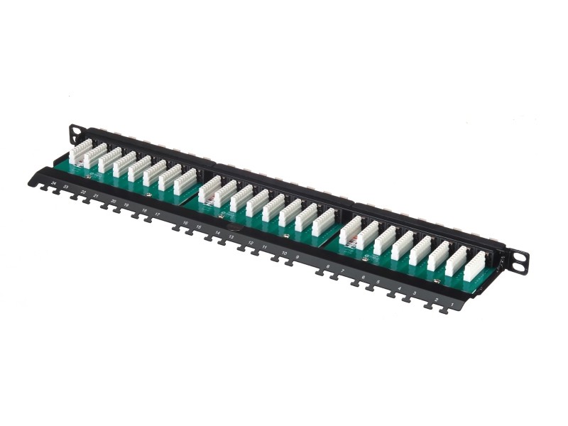 Патч-панель UTP, 19, 24 порта RJ45, cat.6, 0,5U, Dual Type, NETKO Expert CKC