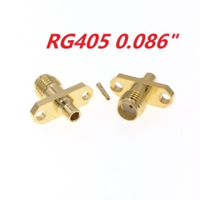 ВЧ-разъём SMA(female) под пайку RG-405 для установки на корпус на 2 винта