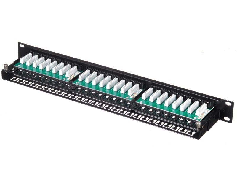 Патч-панель UTP, 19, 48 портов RJ45, cat.6, 1U, Krone Type, L