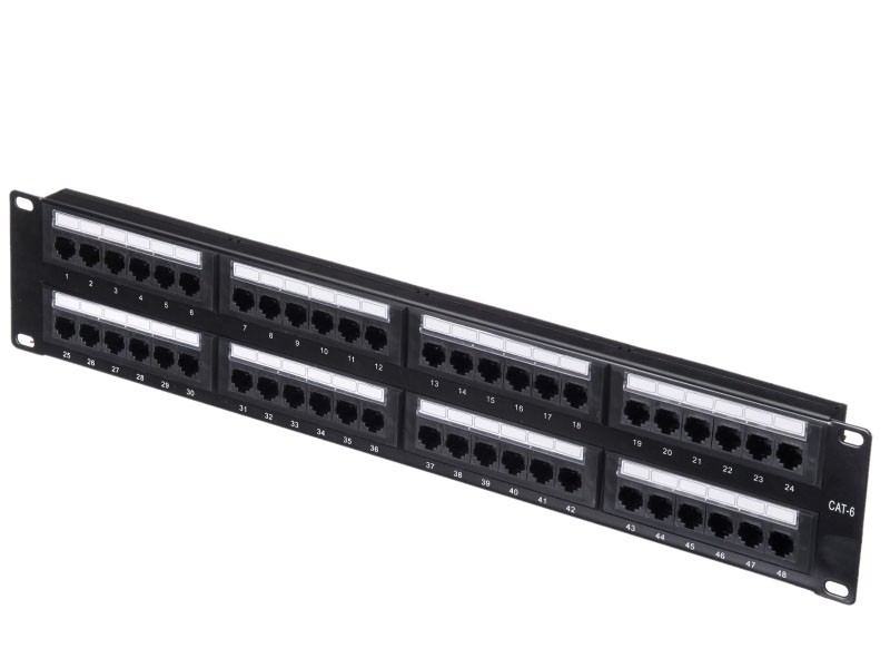 Патч-панель UTP, 19, 48 портов RJ45, cat.6, 2U, Krone Type, L EOL