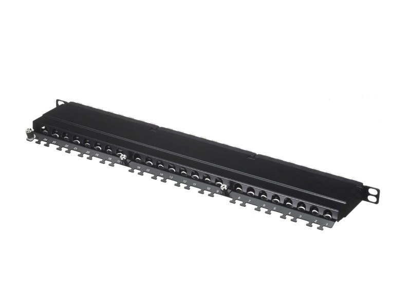 Патч-панель FTP, 19, 24 порта RJ45, cat.6а, 0,5U, Dual Type IDC, NETKO Expert СКС