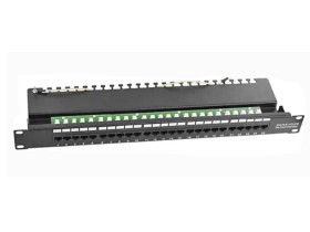 Патч-панель телефонная UTP, 19, 25 портов RJ45, cat.3, 1U, Krone Type, SB