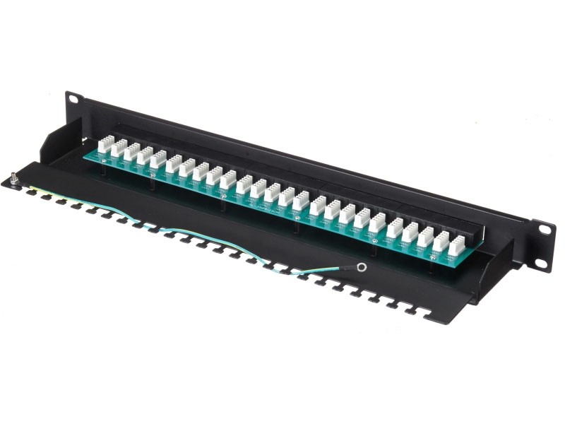 Патч-панель телефонная UTP, 19, 25 портов RJ45, cat.3, 1U, Krone Type, L