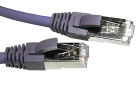 Патч-корд FTP4 cat.6a, 5.0м, литой коннектор, фиолетовый, LSZH, Netko CKC