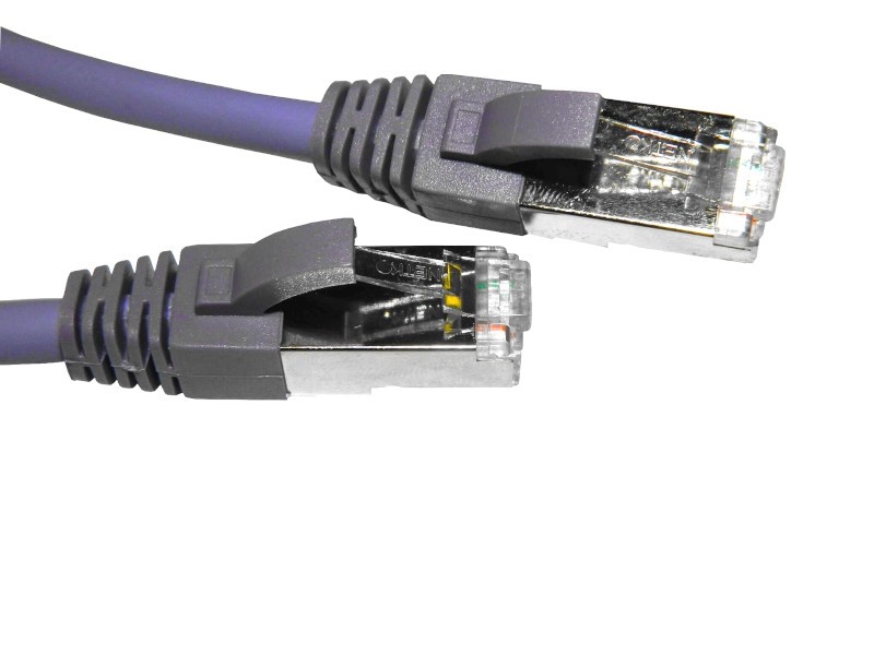 Патч-корд FTP4 cat.6a, 0.5м, литой коннектор, фиолетовый, LSZH, Netko CKC