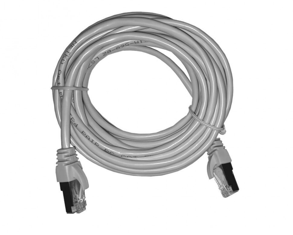 Патч-корд FTP4 cat.5е, 5.0м, BC, LSZH, серый, литой коннектор NETKO Optima