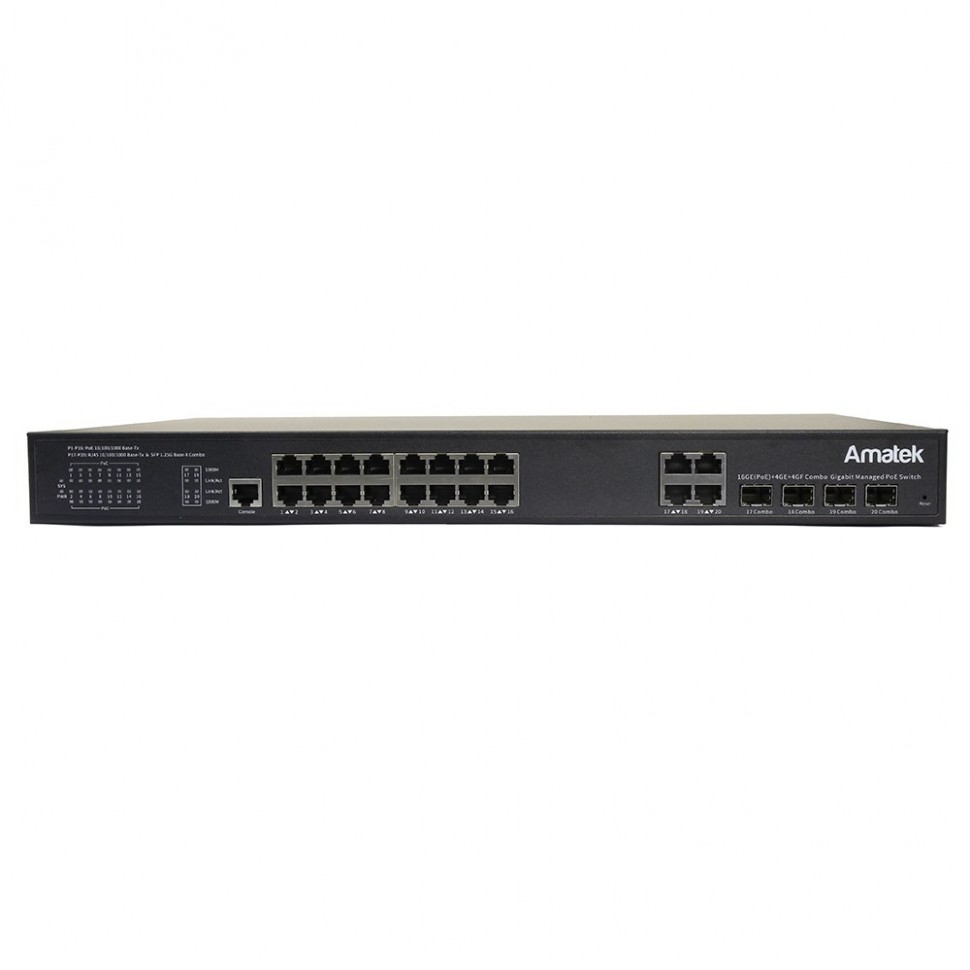 AN-SGM20P16A - 20-портовый гигабитный управляемый L2+ коммутатор с PoE до 300Вт