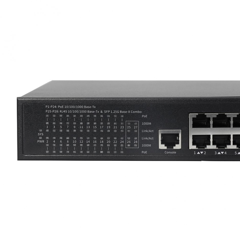 AN-SGM28P24-400 - 28-портовый управляемый L2+ гигабитный коммутатор с PoE до 400Вт