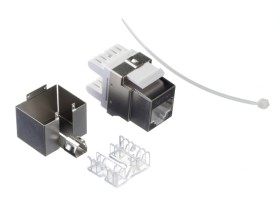 Модуль Keystone экранированный, RJ45, cat.5е, 180°, под инструмент, металлик