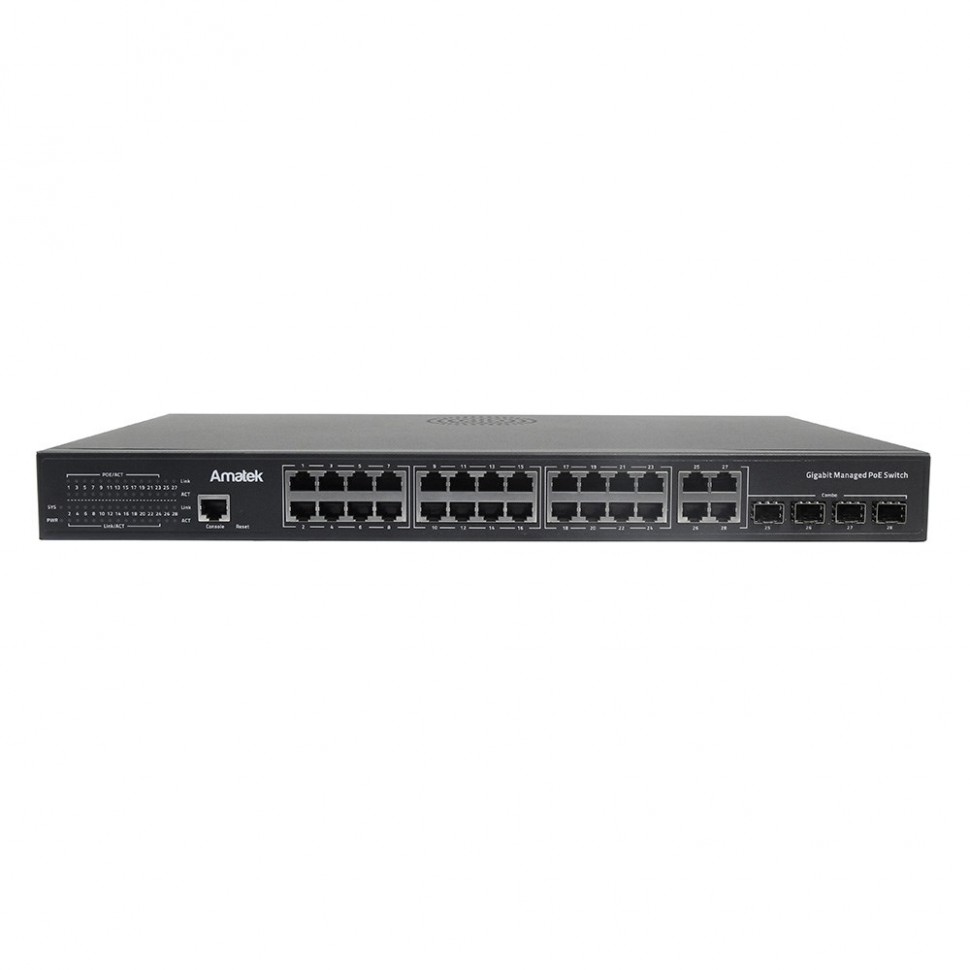 AN-SM28P24 - 28-портовый гигабитный управляемый L2+ коммутатор с PoE до 400Вт