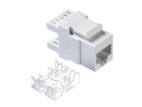 Модуль Keystone неэкранированный, RJ45, cat.5е, 180°, под инструмент, белый, для патч-панели