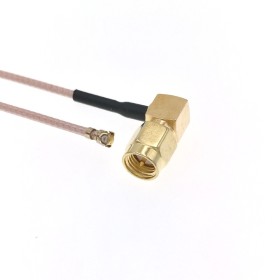 Адаптер для модема (пигтейл) U.fl(IPEX)-SMA(male)угловой кабель RG178 20см.