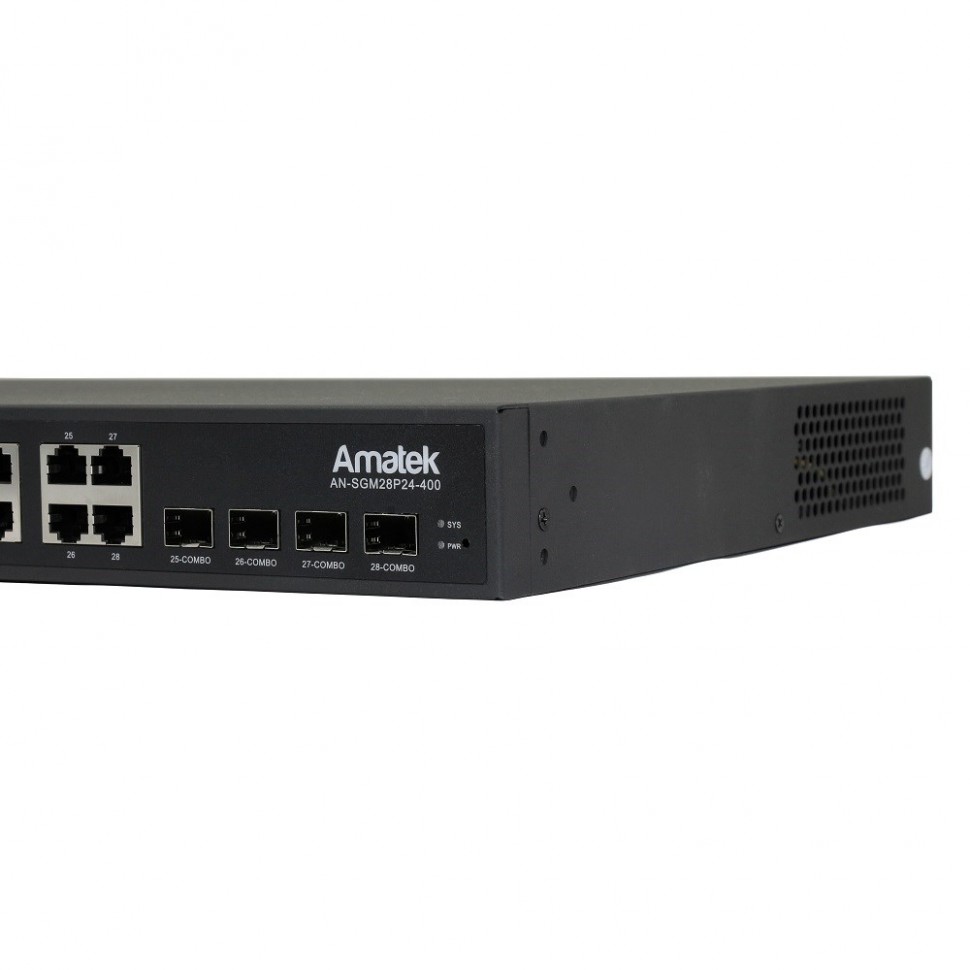 AN-SGM28P24-400 - 28-портовый управляемый L2+ гигабитный коммутатор с HiPoE до 400Вт