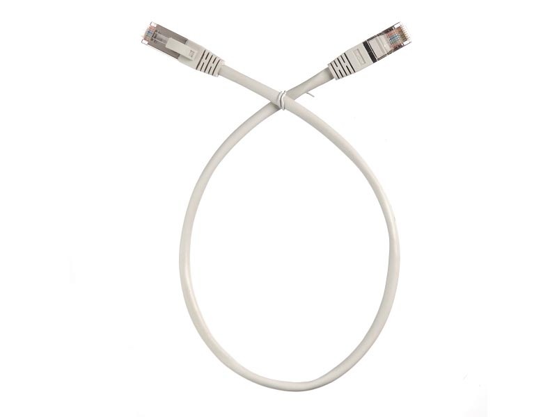 Патч-корд FTP4 cat.5e, 0.5м, литой коннектор, серый, Netko CKC