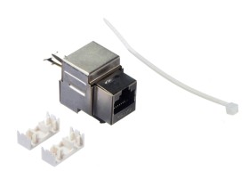 Модуль Keystone экранированный, RJ45, cat.5e, 90°, 110/Krone тип, под инструмент, KE, металлик, NETKO Expert CKC