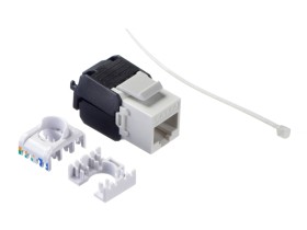 Модуль Keystone неэкранированный, RJ45, cat.6А, 180°, 110/Krone тип, под инструмент/ без инструмента, KE, белый, NETKO Expert CKC