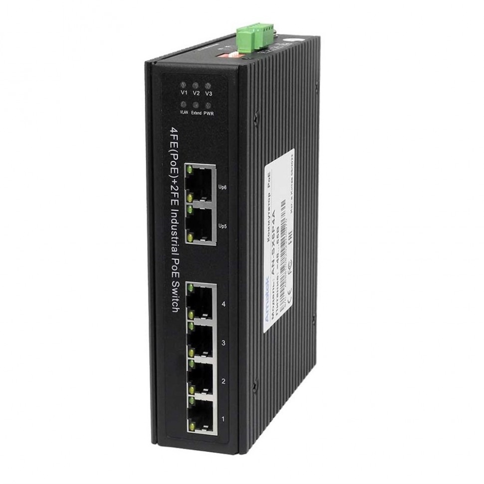 AN-SX6P4A - промышленный 6-портовый коммутатор с HiPoE до 180Вт
