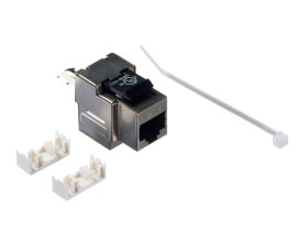 Модуль Keystone экранированный, RJ45, cat.6, 90°, 110/Krone тип, под инструмент, KE, металлик, NETKO Expert CKC