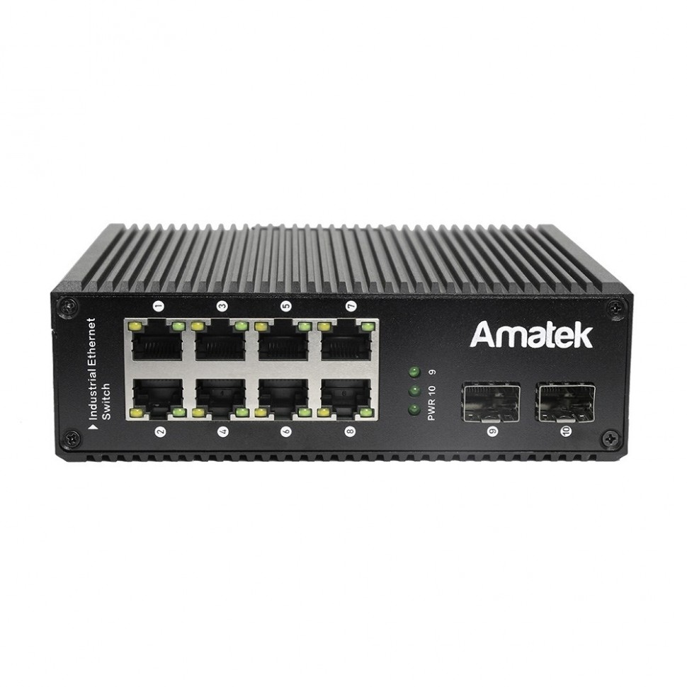 AN-SXG10P8B - промышленный 10-портовый гигабитный коммутатор с HiPoE до 480Вт