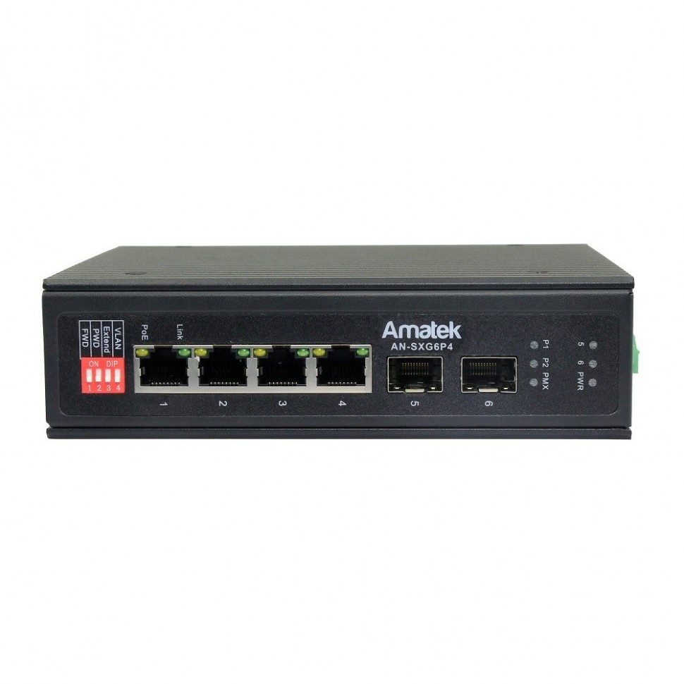 AN-SXG6P4 - промышленный 6-портовый гигабитный коммутатор с HiPoE до 180Вт